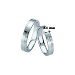 Alliance Argent 925/1000 et 3 Diamants BREUNING, largeur
