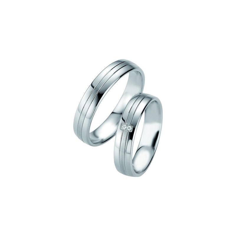 alliance-breuning-argent-925-et-diamants-48-08069 Alliance Argent 925/1000 et 2 Diamants BREUNING