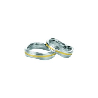 Alliance Argent 925/1000, Diamant et ligne argent doré Argent doré BREUNING