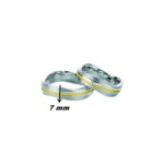 Alliance Argent 925/1000, Diamant et ligne argent doré Argent doré BREUNING, largeur