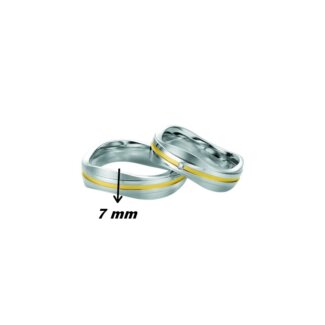 Alliance Argent 925/1000, Diamant et ligne argent doré Argent doré BREUNING, largeur