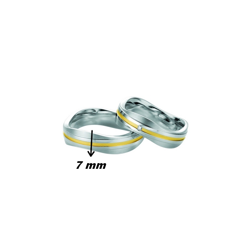 alliance-breuning-argent-diamant-ligne-dore-925-48-08033-largeur Alliance Argent 925/1000, Diamant et ligne argent doré Argent doré BREUNING, largeur