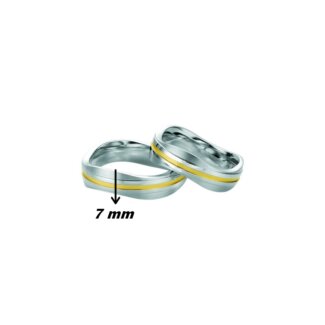 Alliance Argent 925/1000 et Argent doré BREUNING, largeur