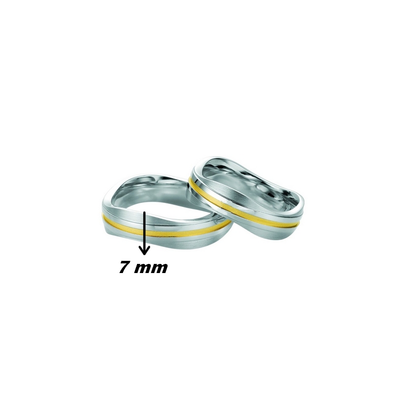 Alliance Argent 925/1000 et Argent doré BREUNING, largeur