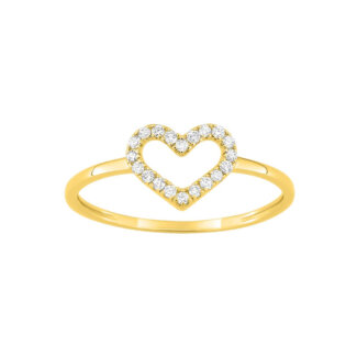 Bague Femme Cœur Or jaune 750/1000 et Diamants ROBBEZ MASSON