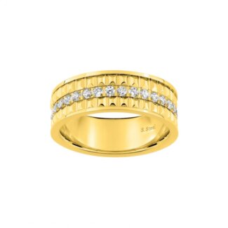 Bague Femme Acier inoxydable doré et Oxydes de zirconium ROBBEZ MASSON