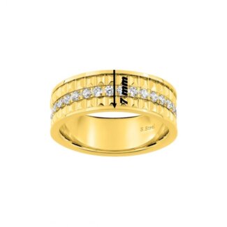 Bague Femme Acier inoxydable doré et Oxydes de zirconium ROBBEZ MASSON, largeur