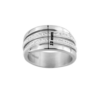 Bague Femme Acier inoxydable et Cristal blanc synthétique ROBBEZ MASSON, largeur