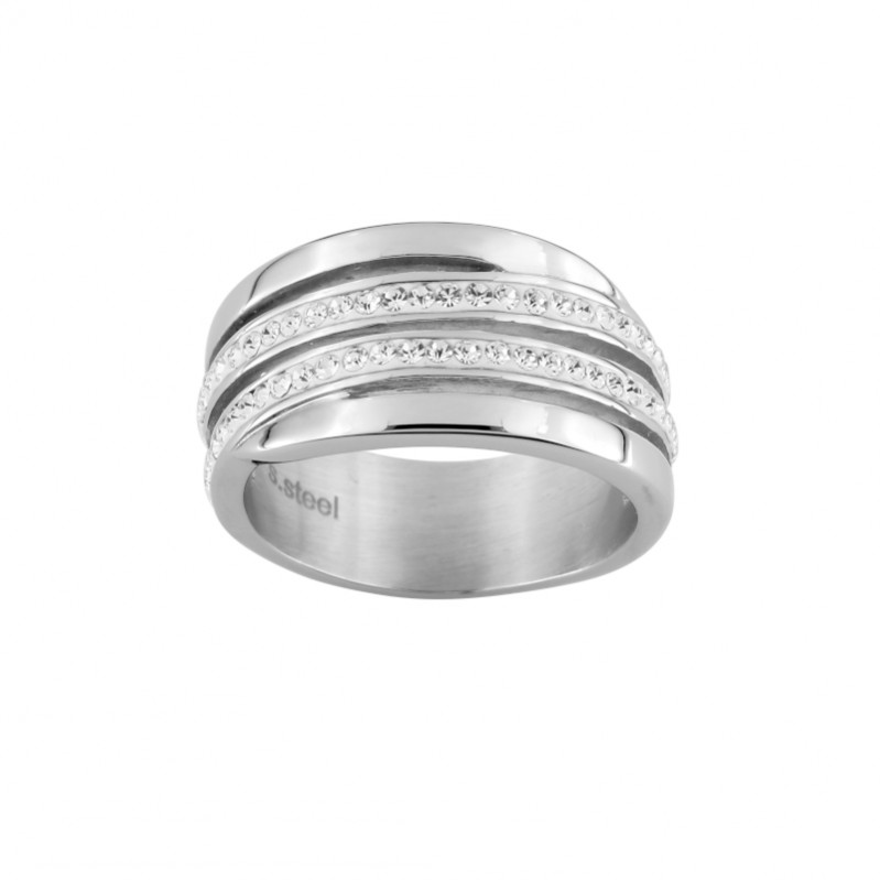 bague-femme-acier-inoxydable-et-cristal-blanc-synthetique-robbez-masson-437183 Bague Femme Acier inoxydable et Cristal blanc synthétique ROBBEZ MASSON