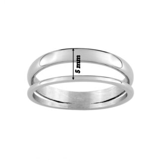 Bague double rang Femme Acier inoxydable ROBBEZ MASSON, largeur