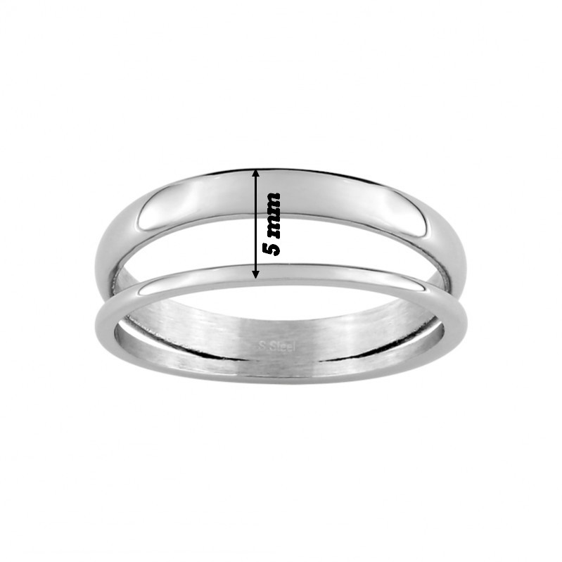 Bague double rang Femme Acier inoxydable ROBBEZ MASSON, largeur
