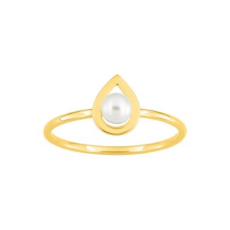 Bague goutte Femme Or jaune 750/1000 et Perle de culture ROBBEZ MASSON