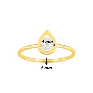 Bague goutte Femme Or jaune 750/1000 et Perle de culture ROBBEZ MASSON, dimensions