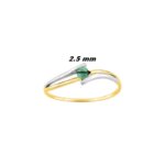 Bague Femme Or jaune 750/1000, Rhodium et Emeraude ROBBEZ MASSON, diamètre
