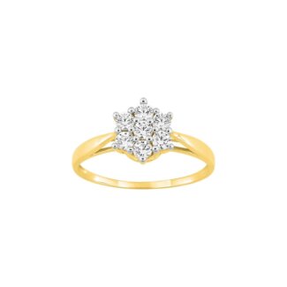 Bague Femme Or jaune 750/1000, Rhodium et Oxydes de zirconium ROBBEZ MASSON