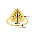 Bague goutte Femme Acier inoxydable doré ROBBEZ MASSON, dimensions