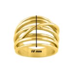 Bague large Femme Acier inoxydable doré ROBBEZ MASSON, largeur