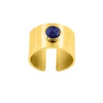 Bague ouverte Femme Acier inoxydable doré et Lapis synthétique ROBBEZ MASSON