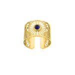 Bague ouverte Femme Acier inoxydable doré et Lapis synthétique ROBBEZ MASSON