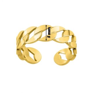 Bague ouverte Femme Acier inoxydable doré et Lapis synthétique ROBBEZ MASSON, largeur