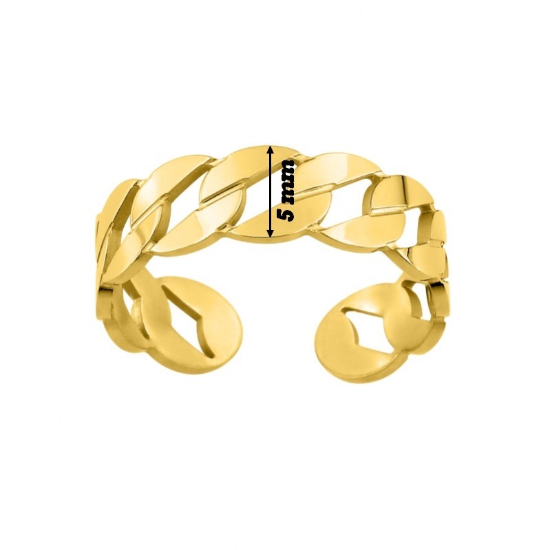 bague-ouverte-femme-acier-inoxydable-doré-robbez-masson-437153-largeur Bague ouverte Femme Acier inoxydable doré et Lapis synthétique ROBBEZ MASSON, largeur