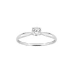 Solitaire 4 griffes Femme Or blanc 750/1000 et oxyde de zirconium ROBBEZ MASSON