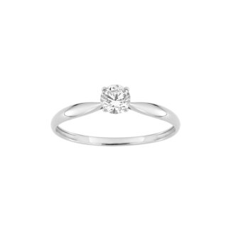 Solitaire 4 griffes Femme Or blanc 750/1000 et oxyde de zirconium ROBBEZ MASSON