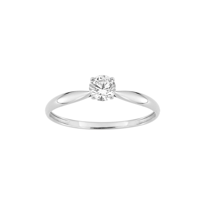 bague-solitaire-femme-or-blanc-750-millieme-et-oxyde-robbez-masson-1-7075-Z1 Solitaire 4 griffes Femme Or blanc 750/1000 et oxyde de zirconium ROBBEZ MASSON