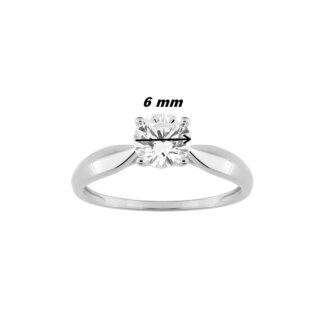Solitaire Femme Or blanc 750/1000 et oxyde de zirconium ROBBEZ MASSON