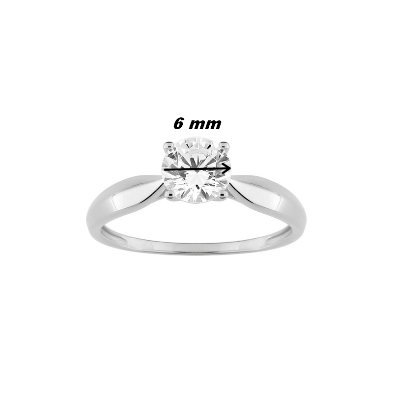 Solitaire Femme Or blanc 750/1000 et oxyde de zirconium ROBBEZ MASSON