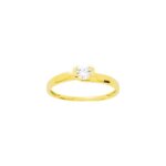 Solitaire Femme Or jaune 750/1000 et oxyde de zirconium ROBBEZ MASSON