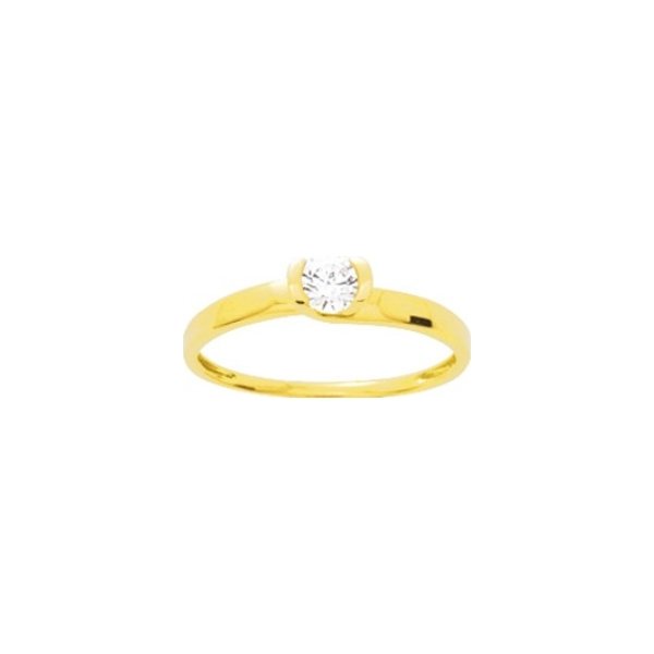bague-solitaire-femme-or-jaune-750-oxyde-robbez-masson-1-087-Z0 Solitaire Femme Or jaune 750/1000 et oxyde de zirconium ROBBEZ MASSON