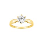 Solitaire 6 griffes Femme Or jaune 750/1000 et oxyde de zirconium ROBBEZ MASSON