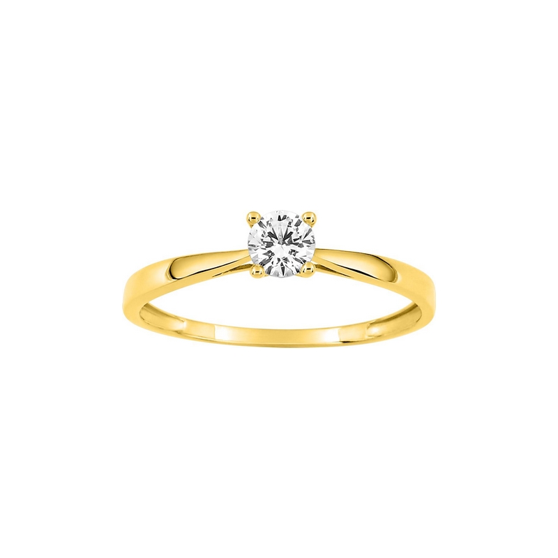 bague-solitaire-femme-or-jaune-750-oxydes-robbez-masson-IE012JZ Solitaire Femme Or jaune 750/1000 et oxydes de zirconium ROBBEZ MASSON