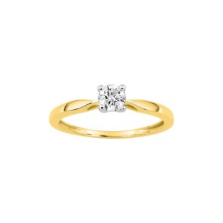 Solitaire Femme Or jaune 750/1000, Rhodium et oxyde de zirconium ROBBEZ MASSON