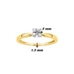 Solitaire Femme Or jaune 750/1000, Rhodium et oxyde de zirconium ROBBEZ MASSON, dimensions