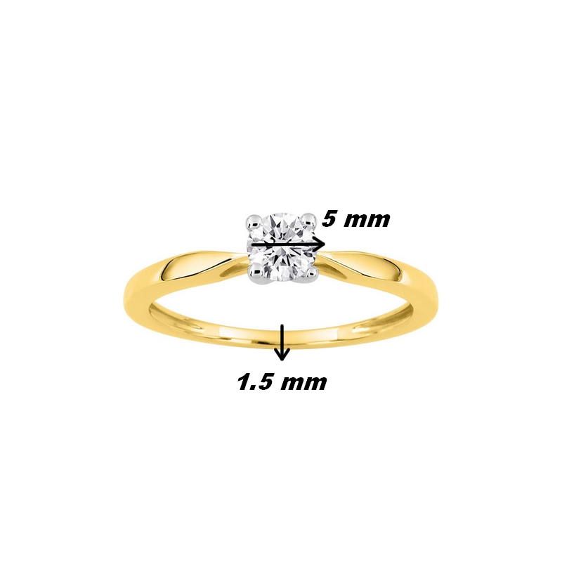 bague-solitaire-femme-or-jaune-750-rhodium-oxydes-robbez-masson-1-631-Z3-dimensions Solitaire Femme Or jaune 750/1000, Rhodium et oxyde de zirconium ROBBEZ MASSON, dimensions