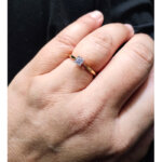 Solitaire Femme Or jaune 750/1000, Rhodium et oxyde de zirconium ROBBEZ MASSON porté