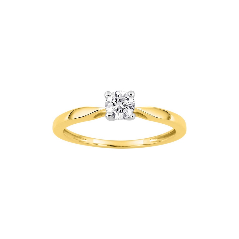 bague-solitaire-femme-or-jaune-750-rhodium-oxydes-robbez-masson-1-631-Z3 Solitaire Femme Or jaune 750/1000, Rhodium et oxyde de zirconium ROBBEZ MASSON