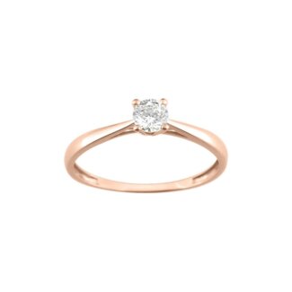 Solitaire Femme Or rose 750/1000 et oxydes de zirconium ROBBEZ MASSON