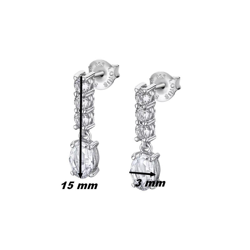 Boucles d’oreilles pendantes Femme Argent 925/1000 et Oxydes de zirconium LOTUS LP2011-4/1, dimensions
