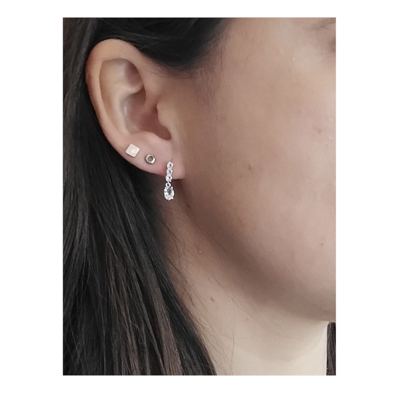 Boucles d’oreilles pendantes Femme Argent 925/1000 et Oxydes de zirconium LOTUS LP2011-4/1 portées