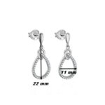 Boucles d’oreilles pendantes Gouttes Femme Argent 925/1000 et Oxydes de zirconium LOTUS LP3058-4/1, dimensions