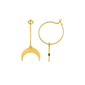 Boucles d’oreilles créoles, croissant de lune Femme Acier inoxydable doré ROBBEZ MASSON