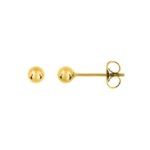 Boucles d’oreilles clous, boule Femme Acier inoxydable doré ROBBEZ MASSON 4 mm