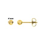 Boucles d’oreilles clous, boule Femme Acier inoxydable doré ROBBEZ MASSON 4 mm, diamètre