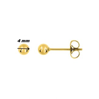 Boucles d’oreilles clous, boule Femme Acier inoxydable doré ROBBEZ MASSON 4 mm, diamètre