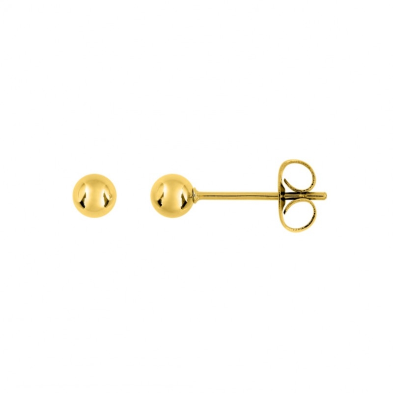 Boucles d’oreilles clous, boule Femme Acier inoxydable doré ROBBEZ MASSON 4 mm