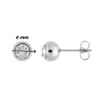 Boucles d’oreilles clous, boule Femme Acier inoxydable ROBBEZ MASSON 6 mm, diamètre