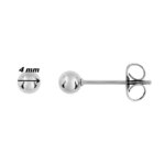 Boucles d’oreilles clous, boule Femme Acier inoxydable ROBBEZ MASSON 4 mm, diamètre